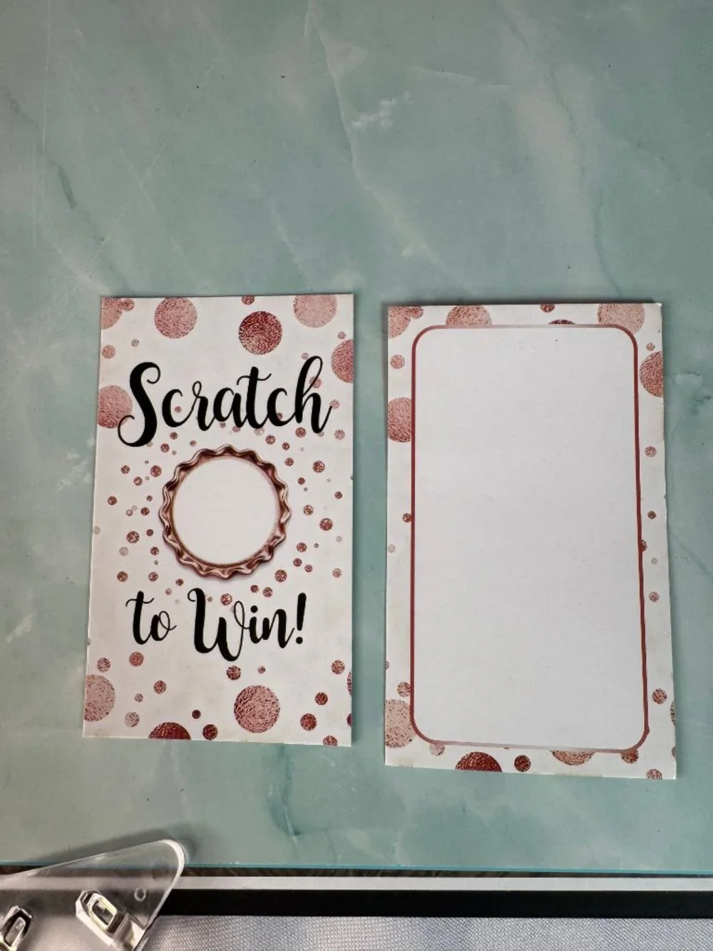 ★ 25 Rose Gold Scratch To Win Cards Prize Reveal Giveaway Cards